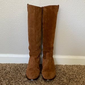 J.Crew Cognac Suede Leather Riding Boots, size 7.5